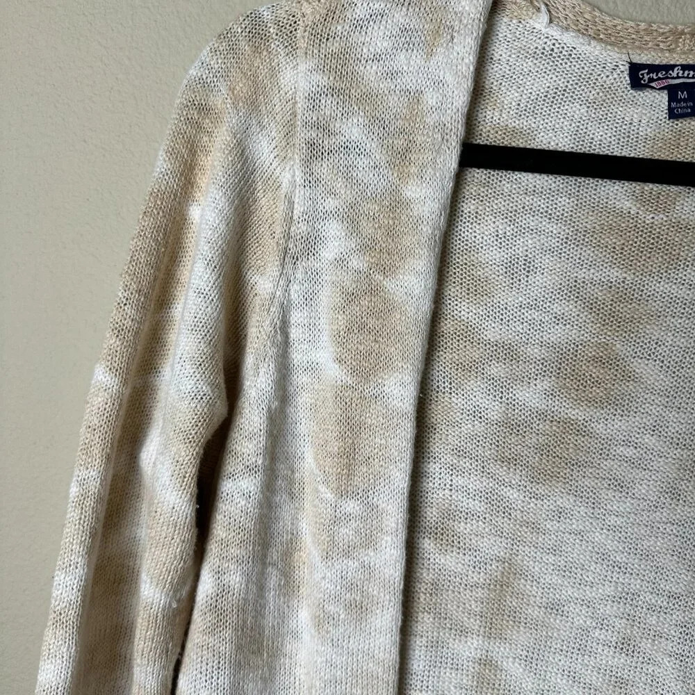 FRESHMAN Boutique Longline Open Drape Tie Dye Cardigan - size Medium - Picture 3 of 6